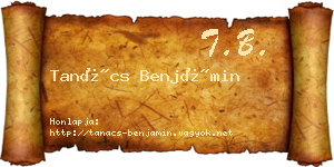 Tanács Benjámin névjegykártya