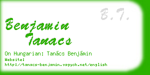 benjamin tanacs business card